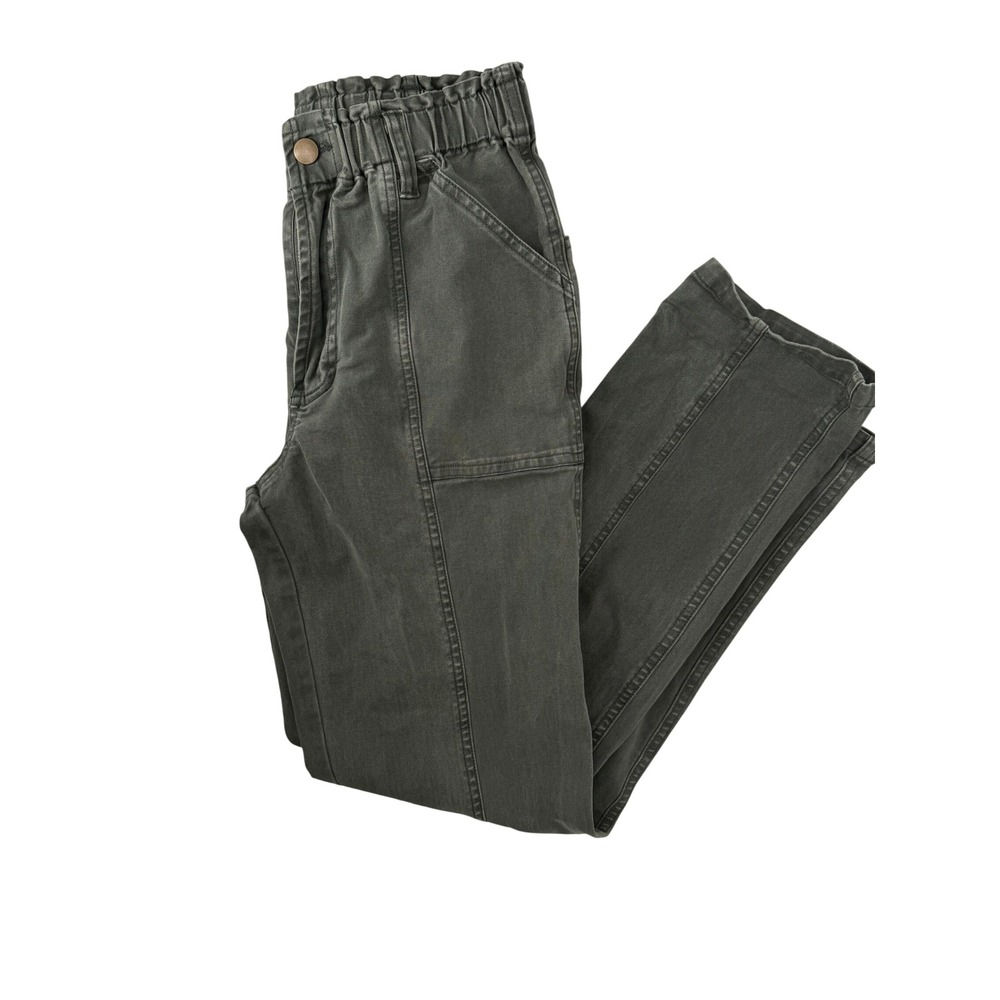 YFB Young Fabulous & Broke Olive Green Paperbag Waist Utility Pants Womens Small